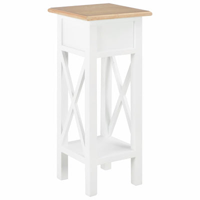 Side Table White 27x27x65.5 cm Wood Payday Deals