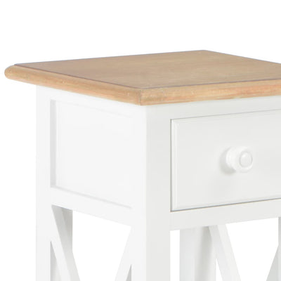 Side Table White 27x27x65.5 cm Wood Payday Deals