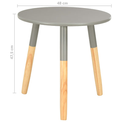 Side Tables 2 pcs Grey Solid Pinewood Payday Deals