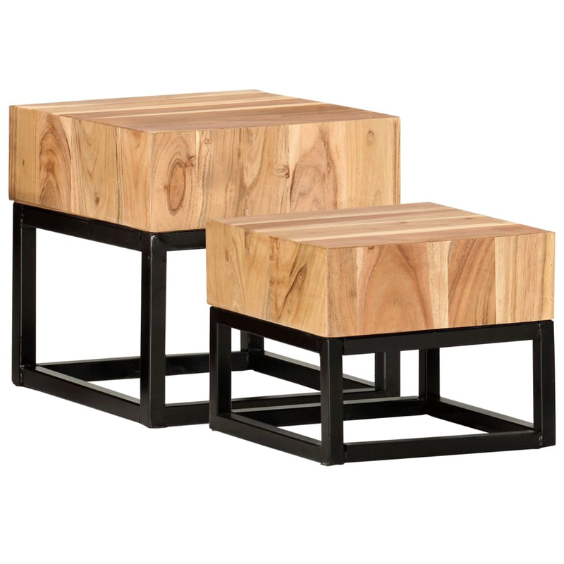 Side Tables 2 pcs Solid Acacia Wood Payday Deals