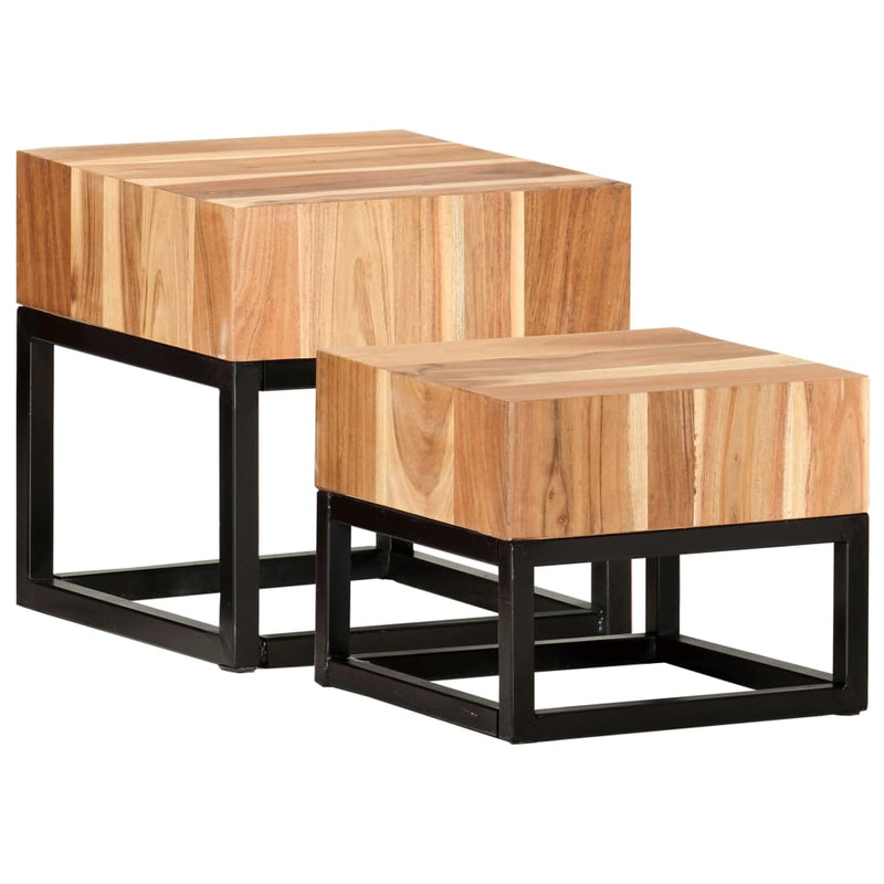 Side Tables 2 pcs Solid Acacia Wood Payday Deals