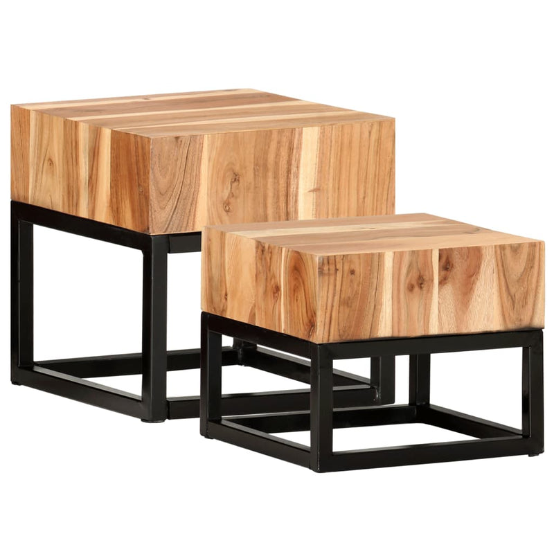 Side Tables 2 pcs Solid Acacia Wood Payday Deals