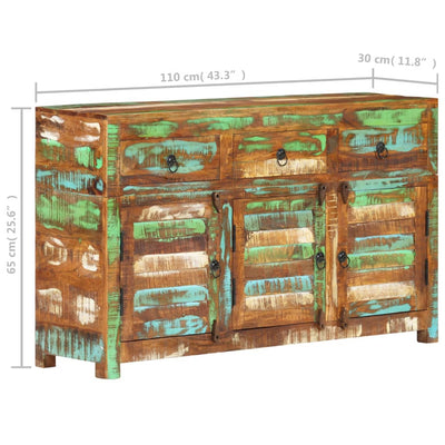 Sideboard 110x30x65 cm Solid Wood Reclaimed Payday Deals