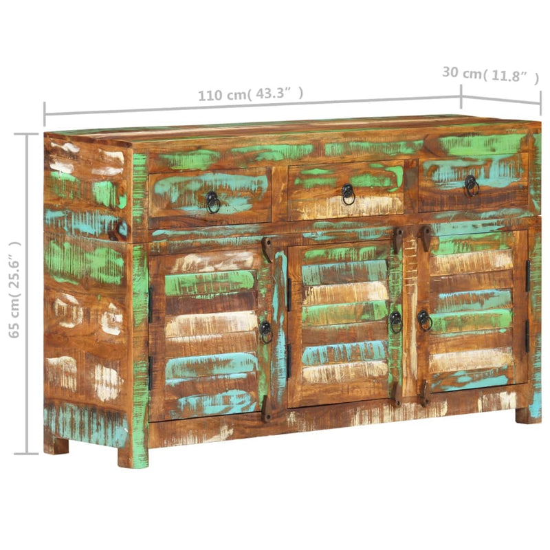 Sideboard 110x30x65 cm Solid Wood Reclaimed Payday Deals