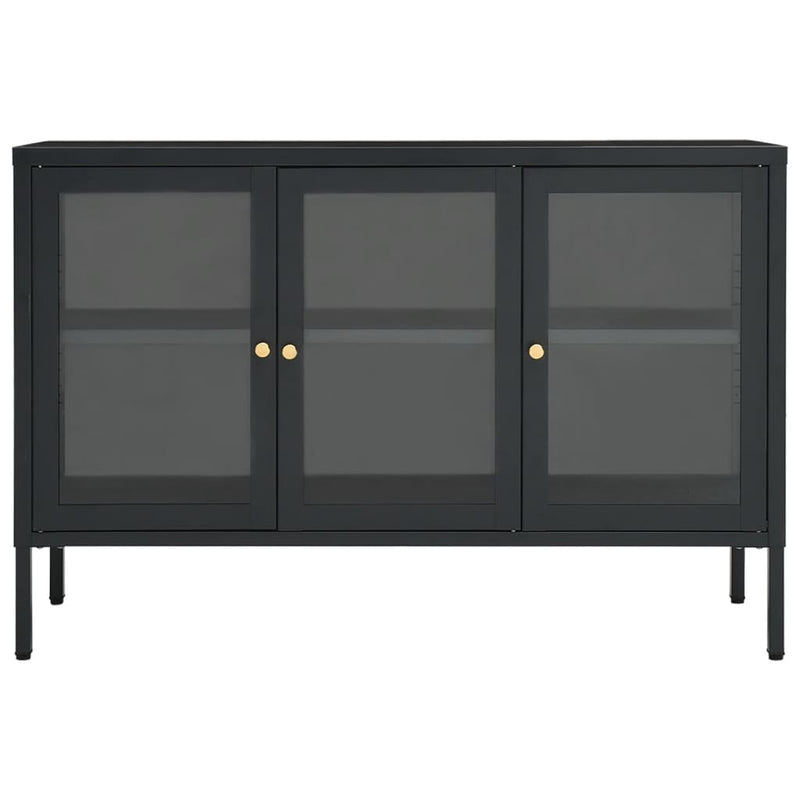 Sideboard Anthracite 105x35x70 cm Steel and Glass Payday Deals