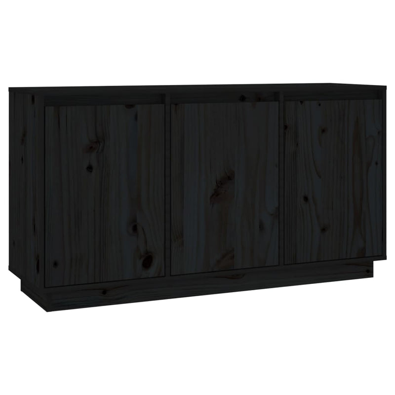 Sideboard Black 111x34x60 cm Solid Wood Pine Payday Deals