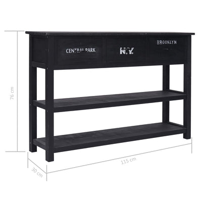 Sideboard Black 115x30x76 cm Wood Payday Deals