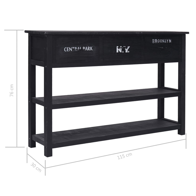 Sideboard Black 115x30x76 cm Wood Payday Deals