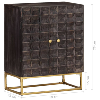 Sideboard Black 60x35x75 cm Solid Mango Wood Payday Deals