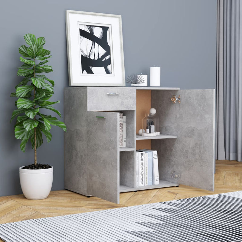 Sideboard Concrete Grey 80x36x75 cm Engineered Wood Payday Deals