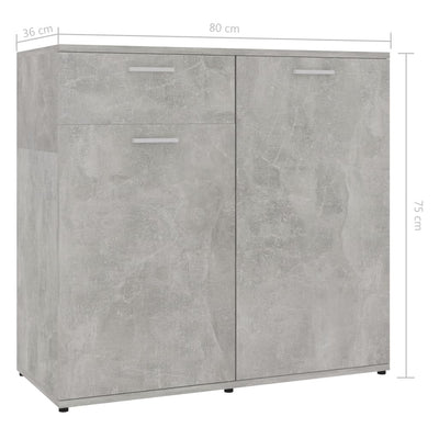 Sideboard Concrete Grey 80x36x75 cm Engineered Wood Payday Deals
