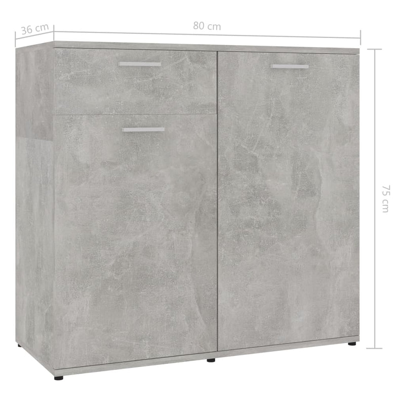 Sideboard Concrete Grey 80x36x75 cm Engineered Wood Payday Deals