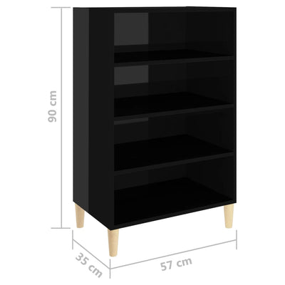 Sideboard High Gloss Black 57x35x90 cm Chipboard Payday Deals