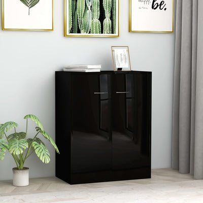 Sideboard High Gloss Black 60x30x75 cm Engineered Wood Payday Deals