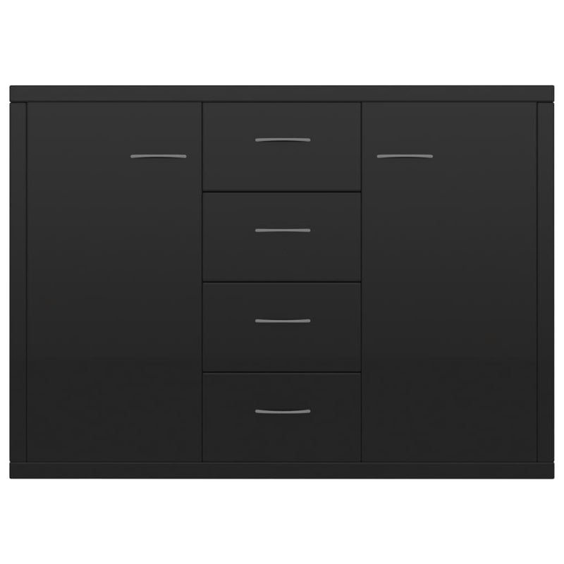 Sideboard High Gloss Black 88x30x65 cm Chipboard Payday Deals