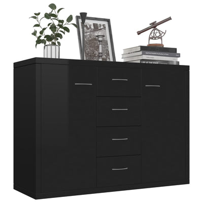 Sideboard High Gloss Black 88x30x65 cm Engineered Wood Payday Deals