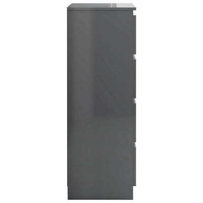 Sideboard High Gloss Grey 60x35x98.5 cm Chipboard Payday Deals