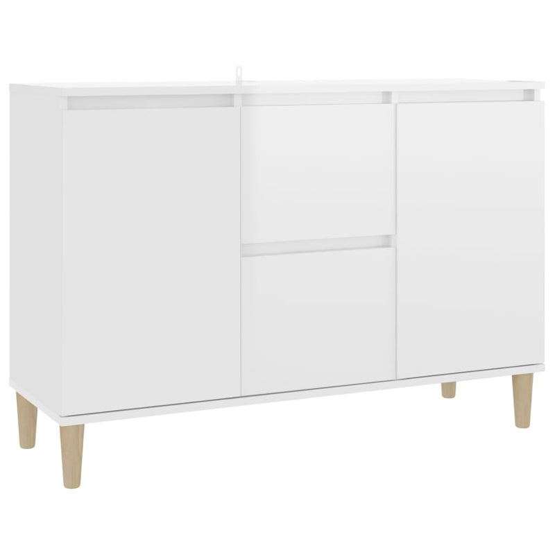 Sideboard High Gloss White 103.5x35x70 cm Chipboard Payday Deals