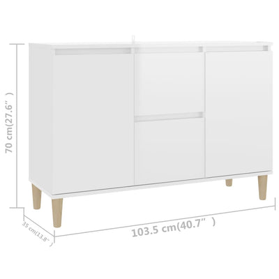 Sideboard High Gloss White 103.5x35x70 cm Chipboard Payday Deals