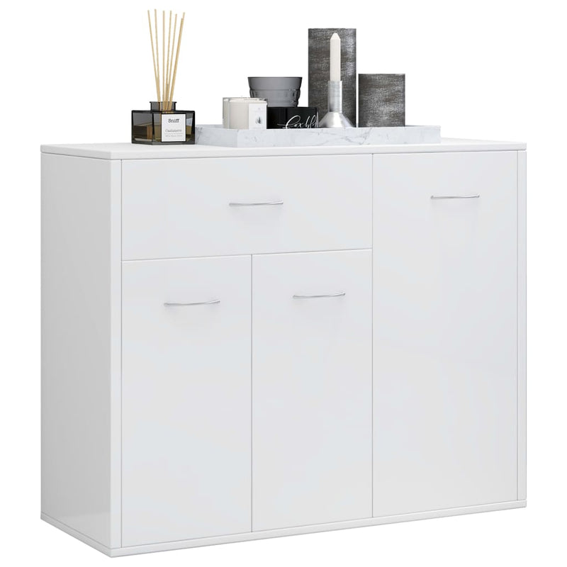 Sideboard High Gloss White 88x30x70 cm Chipboard Payday Deals