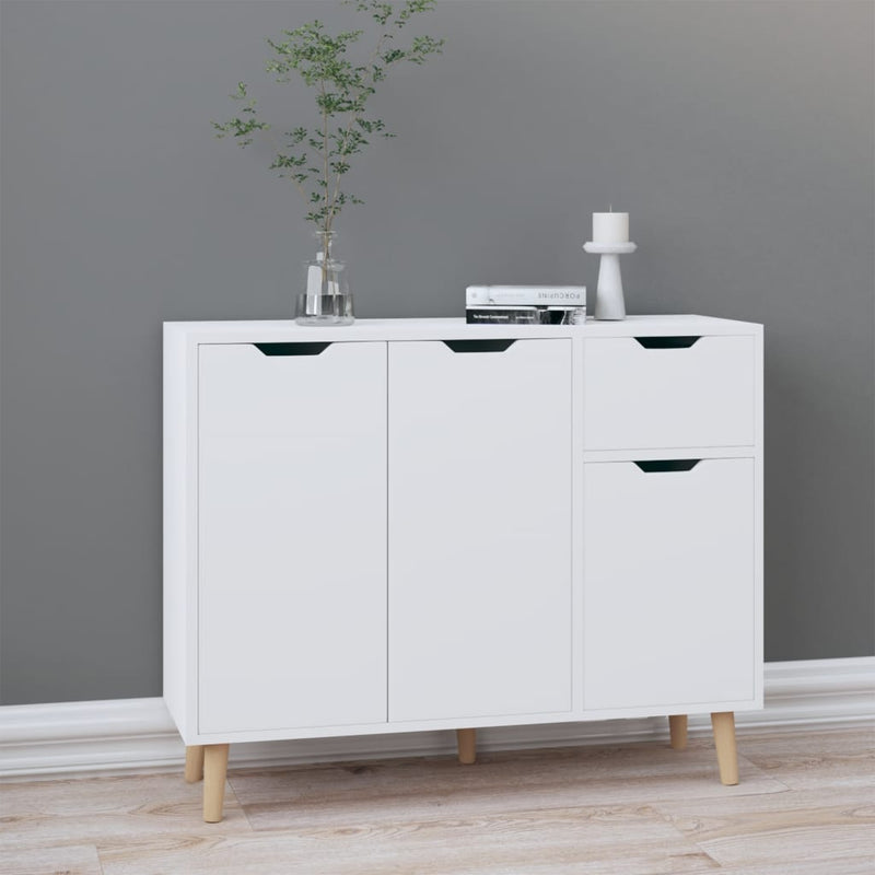 Sideboard High Gloss White 90x30x72 cm Engineered Wood Payday Deals