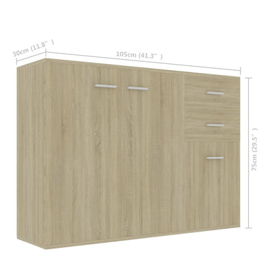 Sideboard Sonoma Oak 105x30x75 cm Engineered Wood Payday Deals