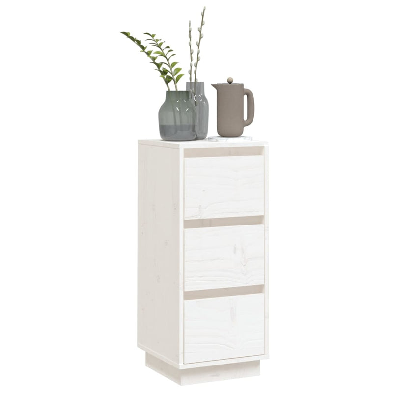 Sideboard White 32x34x75 cm Solid Wood Pine Payday Deals