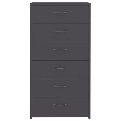 Sideboard with 6 Drawers Grey 50x34x96 cm Engineered Wood Payday Deals