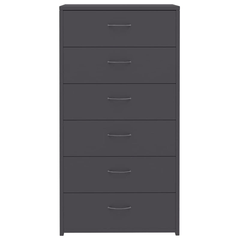 Sideboard with 6 Drawers Grey 50x34x96 cm Engineered Wood Payday Deals