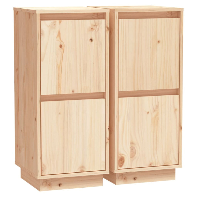 Sideboards 2 pcs 31.5x34x75 cm Solid Wood Pine Payday Deals