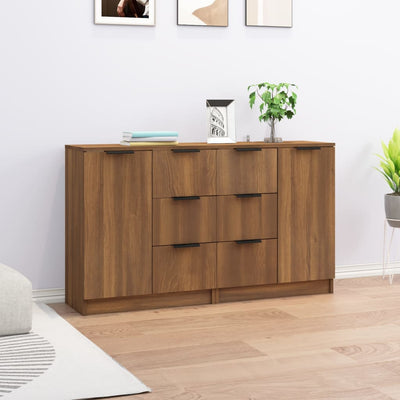 Sideboards 2 pcs Brown Oak 60x30x70 cm Engineered Wood