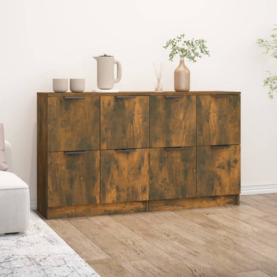 Sideboards 2 pcs Smoked Oak 60x30x70 cm Engineered Wood Payday Deals