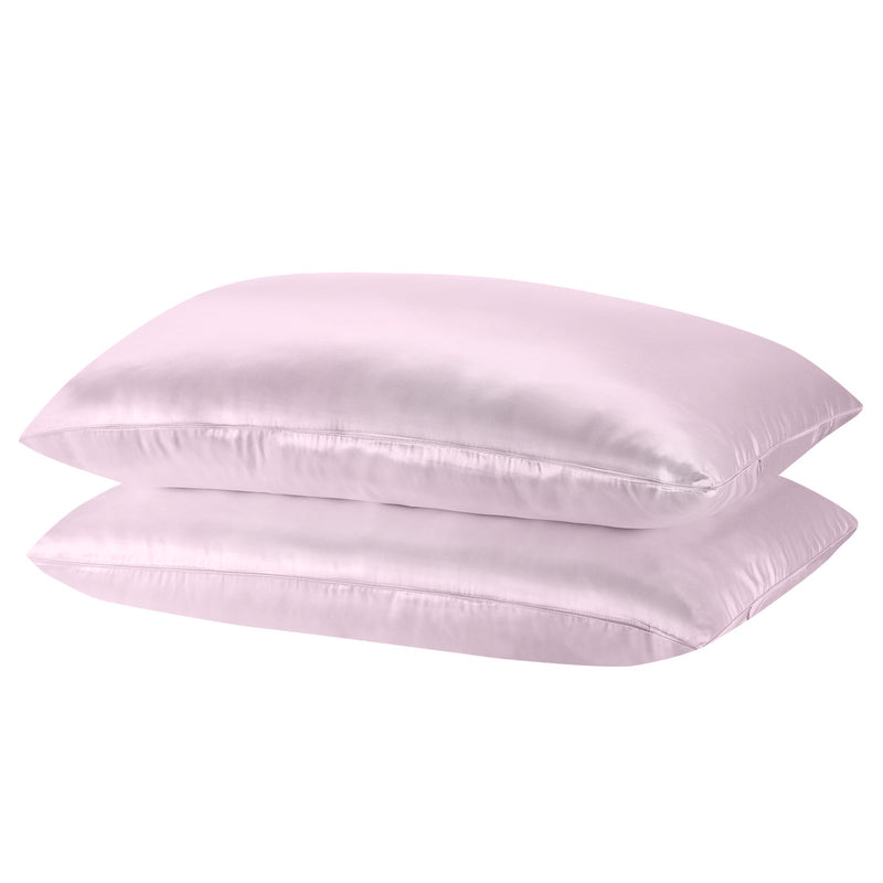 SILK PILLOW CASE TWIN PACK - SIZE: 51X76CM  - Lilac Payday Deals