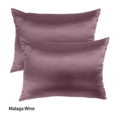 SILK PILLOW CASE TWIN PACK - SIZE: 51X76CM  - Malaga Wine Payday Deals