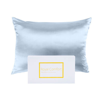 SILK PILLOW CASE TWIN PACK - SIZE: 51X76CM - Soft Blue Payday Deals