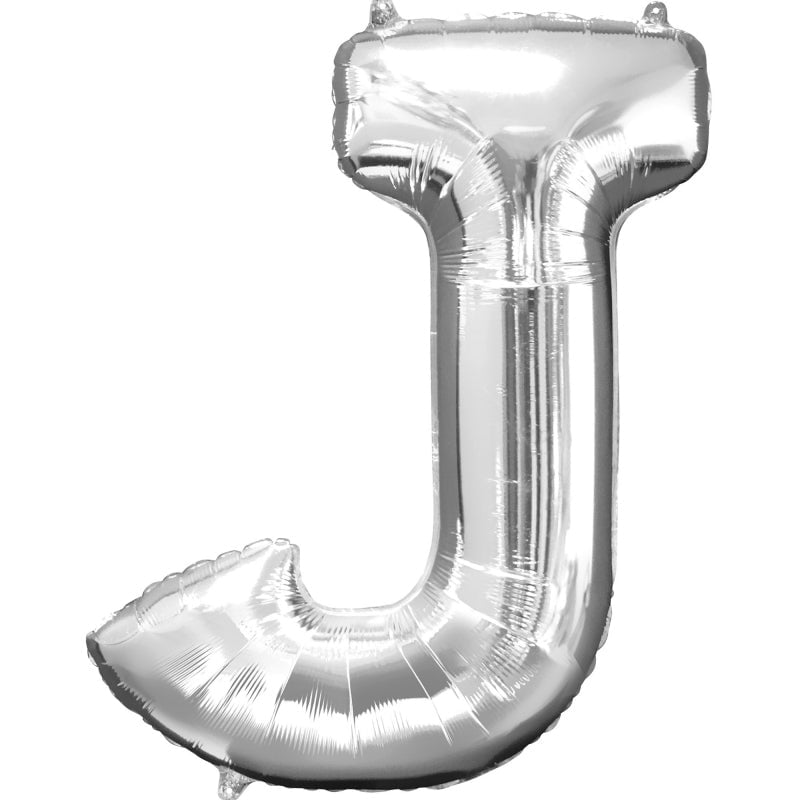 Silver Party Supplies - Silver Foil Balloon Letter J 86cm Payday Deals