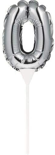 Silver Self-Inflating “0” Balloon Cake Topper Payday Deals
