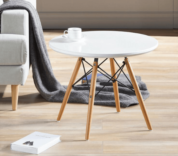 Simple White Color Round Coffee Table 80cm Payday Deals