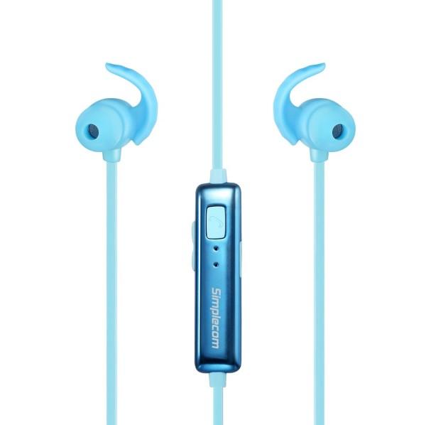 Simplecom BH310 Metal In-Ear Sports Bluetooth Stereo Headphones Blue Payday Deals