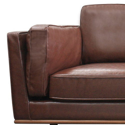 Single Seater Armchair Faux Leather Sofa Modern Lounge Accent Chair in Brown with Wooden Frame Payday Deals