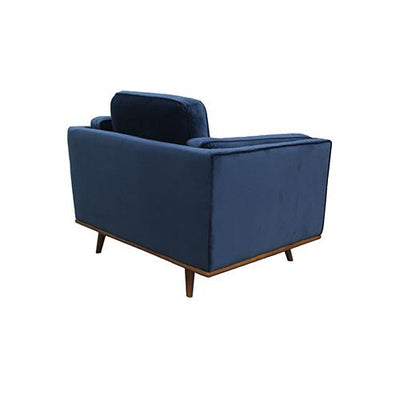 Single Seater Armchair Sofa Modern Lounge Accent Chair in Soft Blue Velvet with Wooden Frame Payday Deals