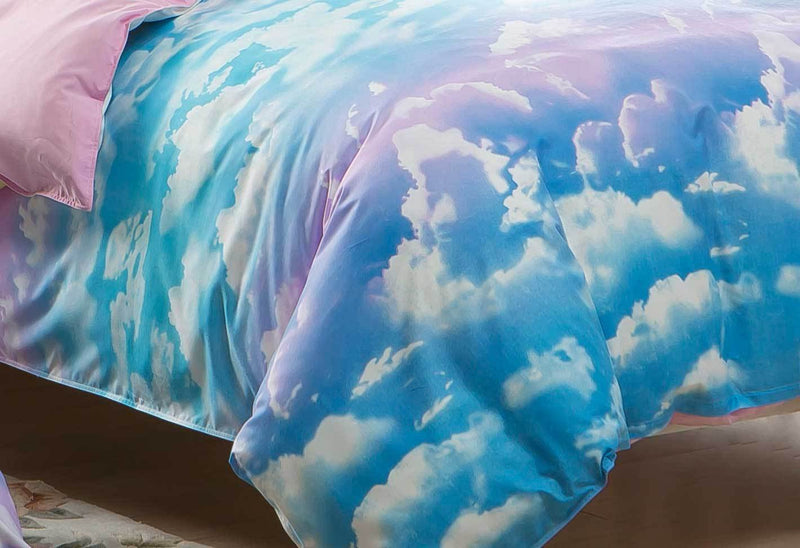 Single Size Clouds Blue Sky Quilt Cover Set (2PCS)