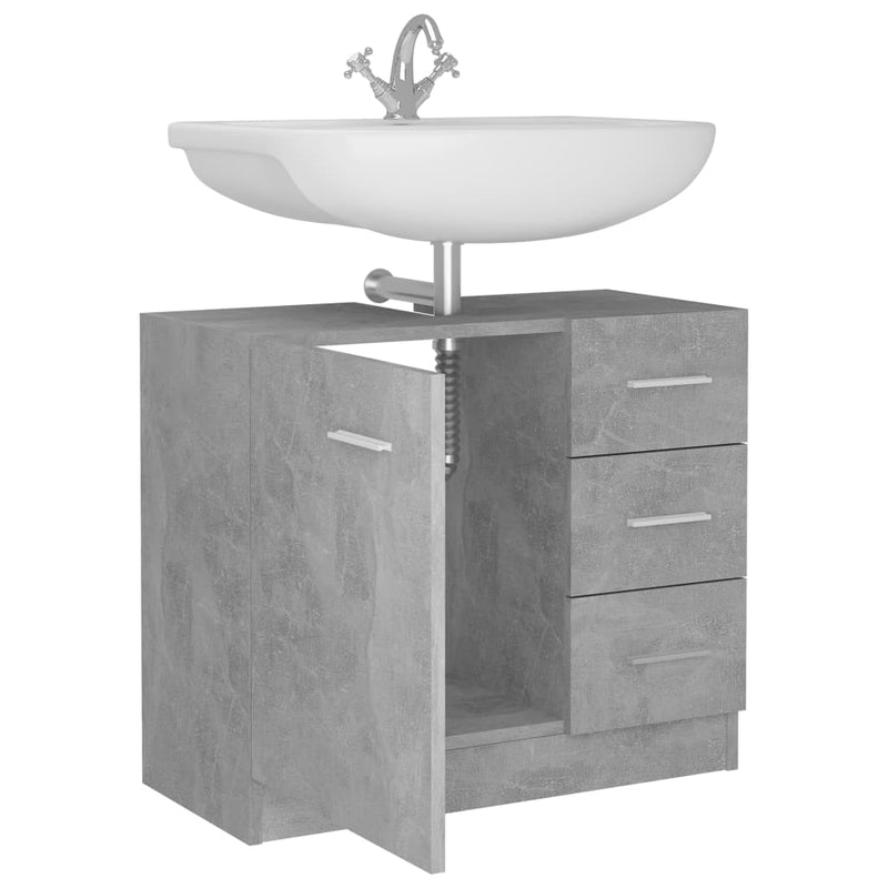 Sink Cabinet Concrete Grey 63x30x54 cm Chipboard Payday Deals