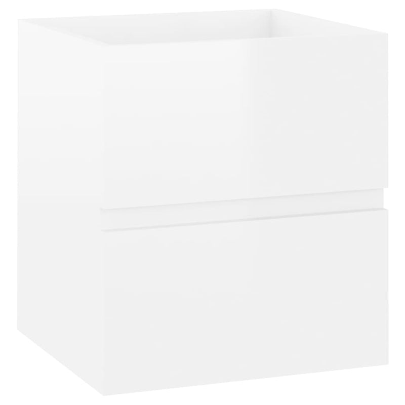 Sink Cabinet with Built-in Basin High Gloss White Engineered Wood Payday Deals