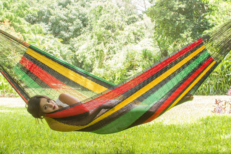 Queen Size Cotton Hammock in Rasta Payday Deals