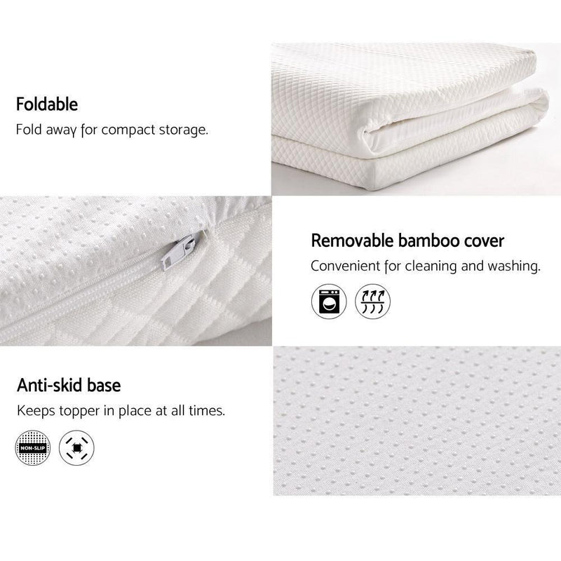 Giselle Bedding Memory Foam Mattress Topper w/Cover 8cm - Single Payday Deals