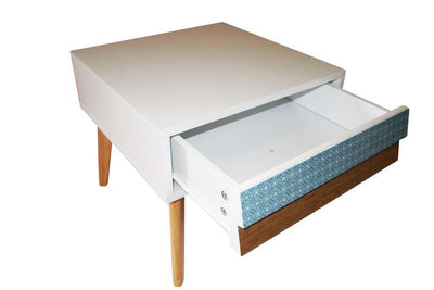 Bedroom Designer Bedside Table with Drawer Wooden Nightstand and Modern Storage White Payday Deals