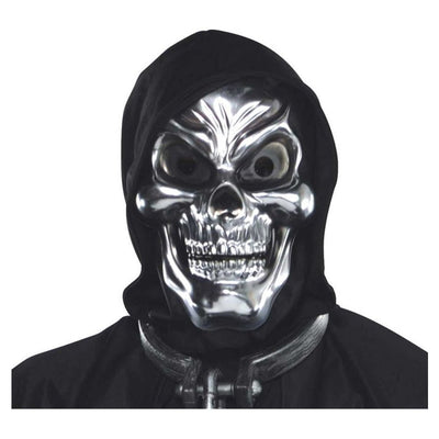 Skull 3D Silver Face Mask Halloween Costume Accessory