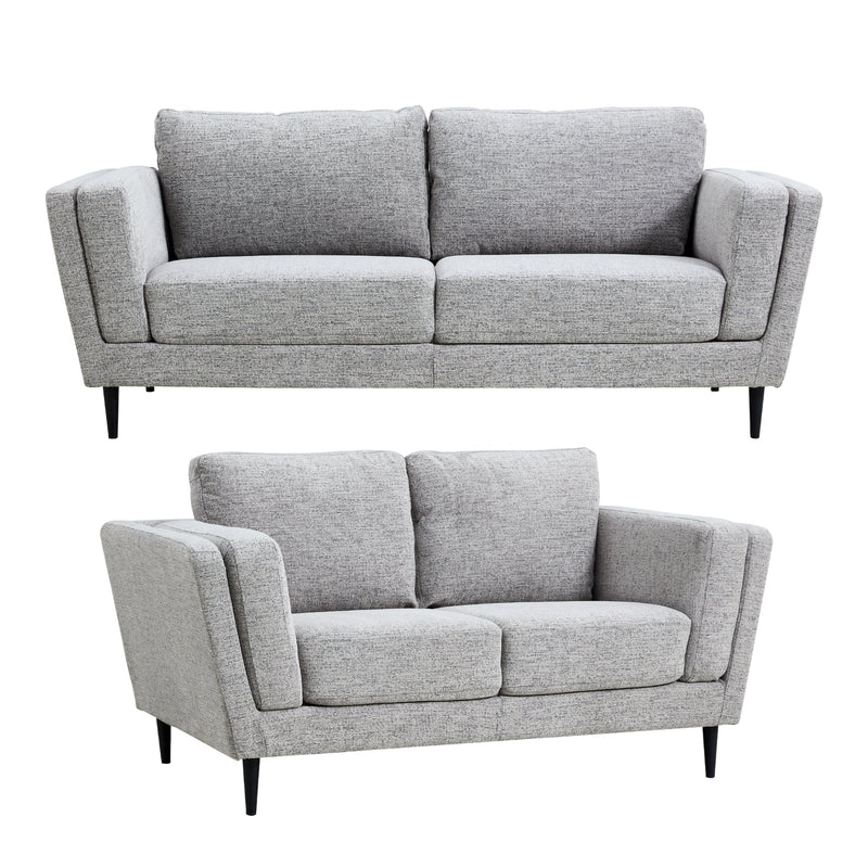 Skylar 3 + 2 Seater Sofa Fabric Uplholstered Lounge Couch - Pepper Payday Deals