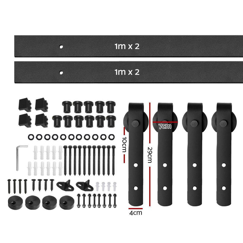 Cefito Sliding Barn Door Hardware Track Set 4m Roller Kit Slide Office Bedroom Payday Deals